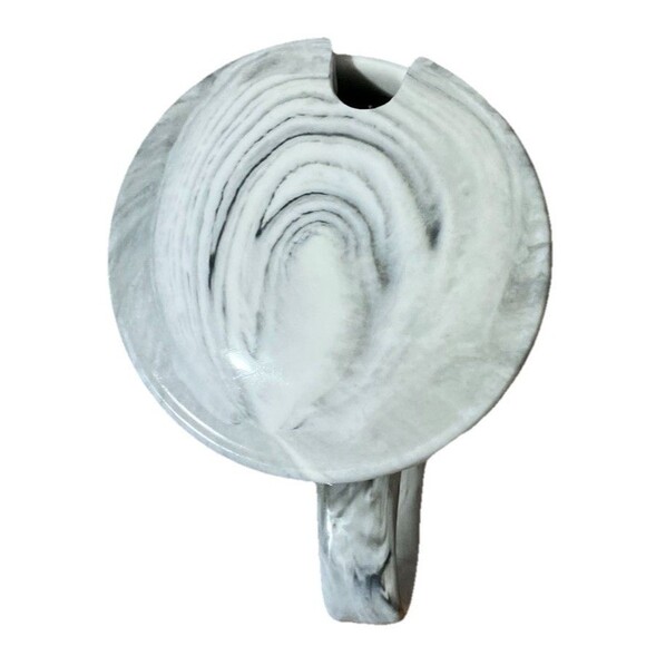 'Mens" Coffee Grey Swirl Ceramic Mug With cover And Gold Colored, HandMade !!! - Picture 5 of 16